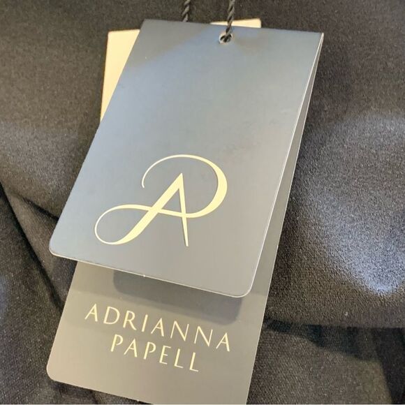 Adriana Papell Knit Crepe Flounced Shift Dress Black Size 20W NWT - Picture 11 of 13